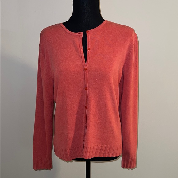 Talbots Coral Knit Cardigan - Picture 1 of 4